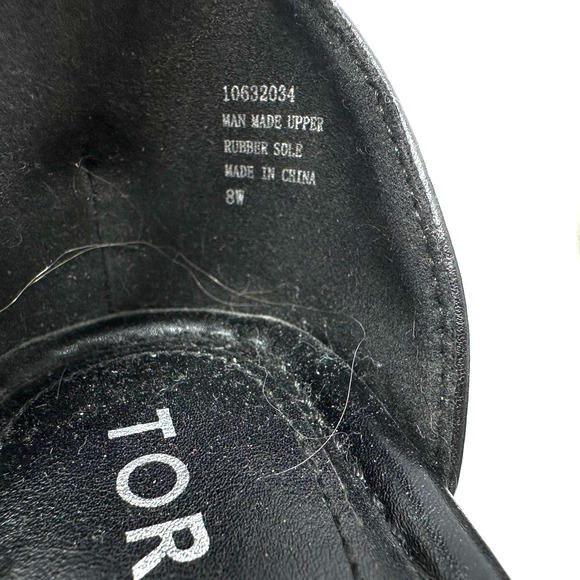 Torrid size 8W black strappy wedge heeled sandals ankle strap wide faux leather - Picture 6 of 9